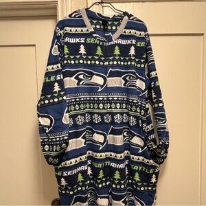 Seattle Seahawks Adult Christmas Footie Pajamas